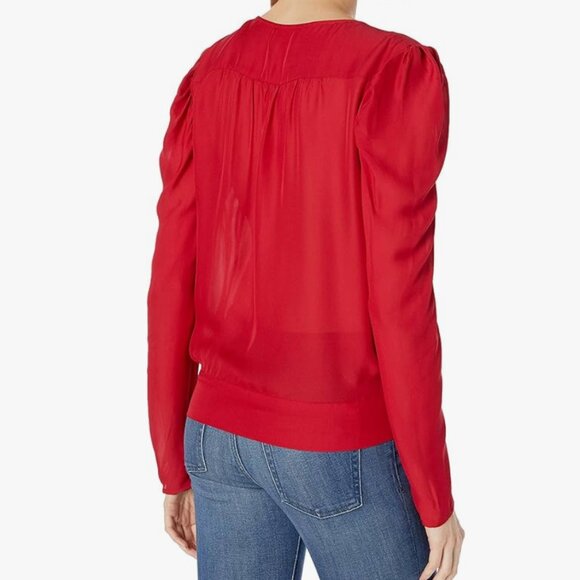 NWT Parker Blouse red long sleeve silk blend - Picture 2 of 9